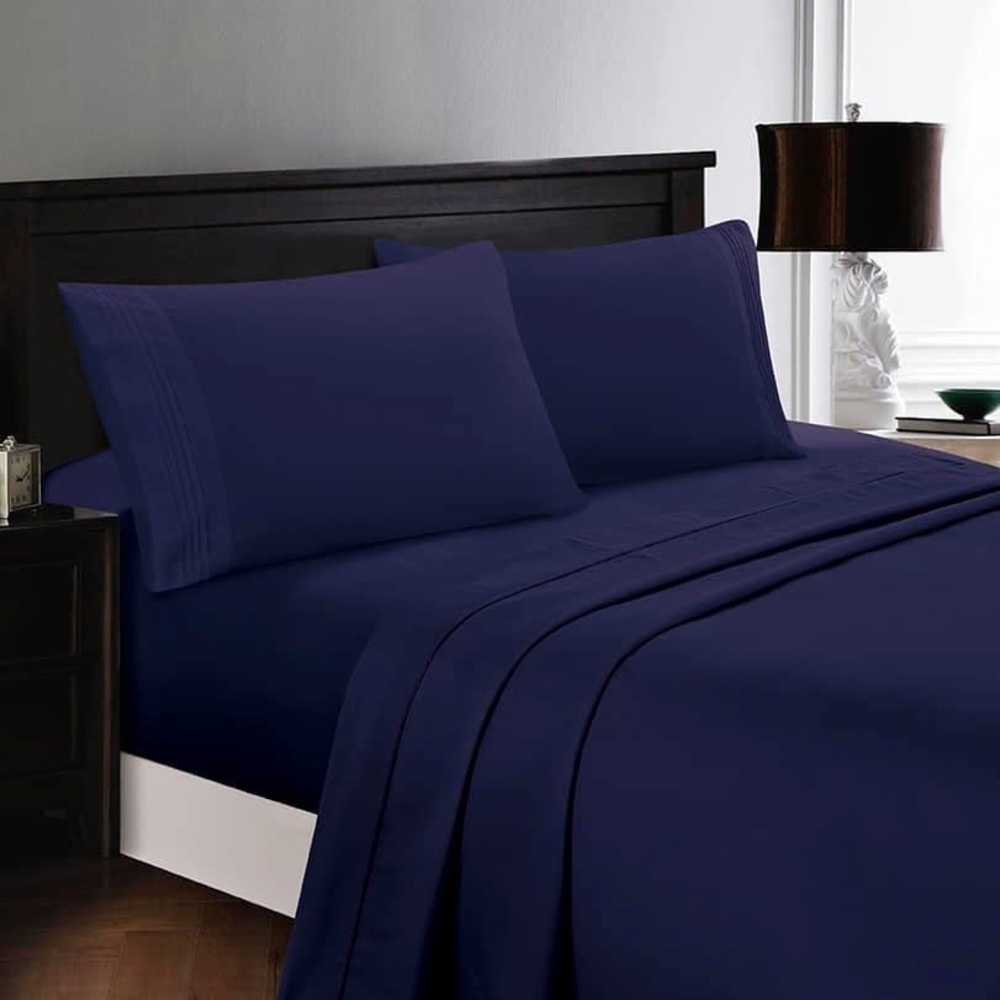 ✨RESTOCKING SOON✨Twin 3pc Navy Bedsheets - Picture 1 of 5